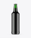 Green Glass Dark Beer Bottle Mockup