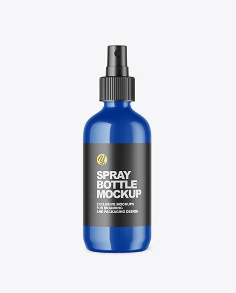 Glossy Spray Bottle Mockup