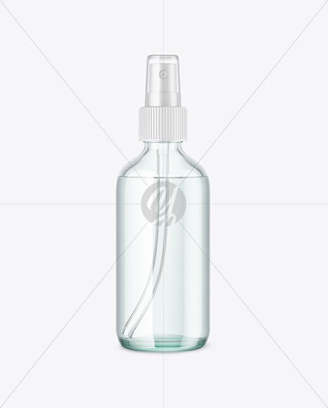 Blue Glass Spray Bottle Mockup