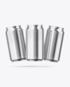 Three Glossy Metallic Cans Mockup Three Glossy Metallic Cans Mockup