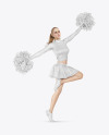 Jumping Cheerleader Girl Mockup