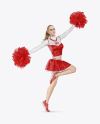 Jumping Cheerleader Girl Mockup