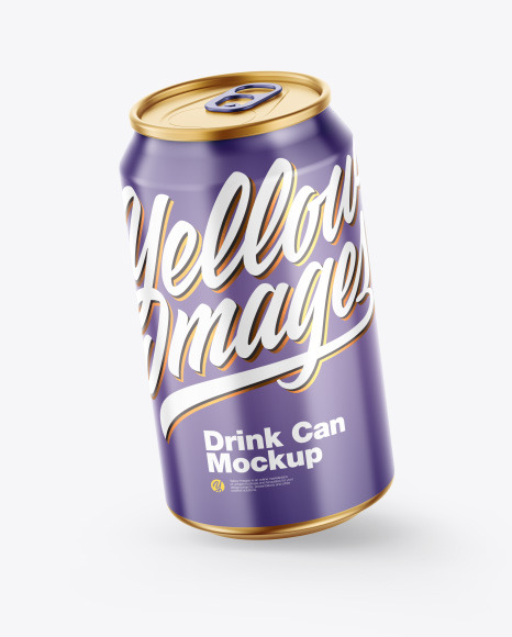 Metallic Drink Can w/ Glossy Finish Mockup