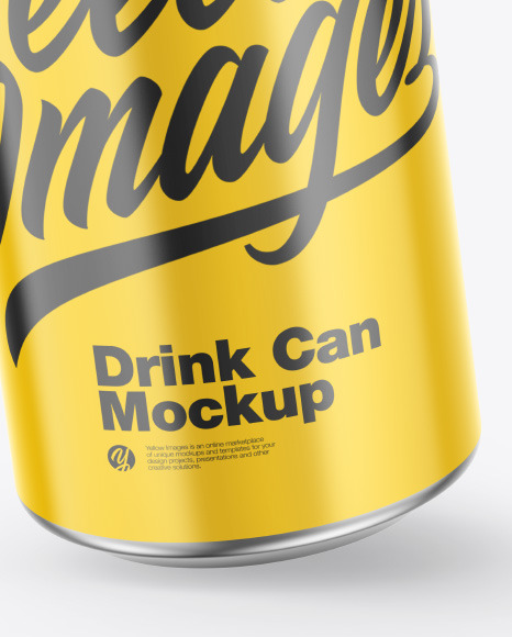 Metallic Drink Can w/ Glossy Finish Mockup