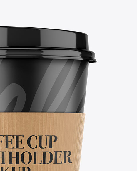 Matte Coffee Cup With Holder Mockup