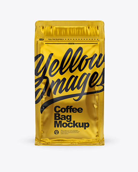 Metallic Coffee Bag with Zipper Mockup