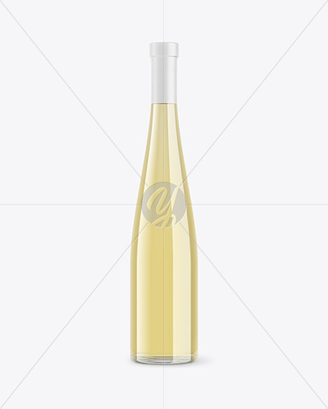 Clear Glass White Wine Bottle Mockup