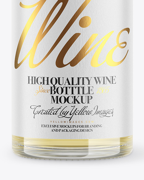 Clear Glass White Wine Bottle Mockup Clear Glass White Wine Bottle Mockup