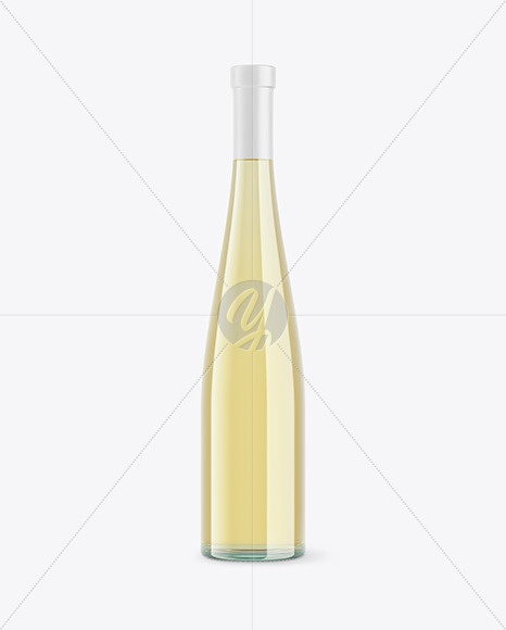 Glass White Wine Bottle Mockup