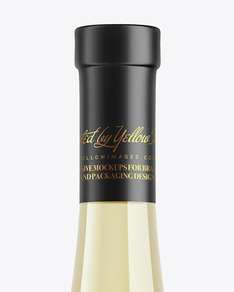 Glass White Wine Bottle Mockup