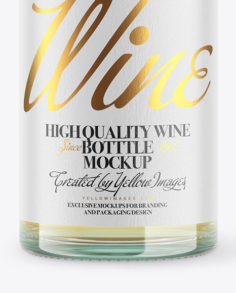 Glass White Wine Bottle Mockup