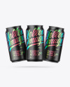 Three Matte Metallic Cans Mockup