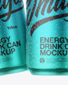 Three Matte Metallic Cans Mockup