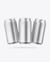 Three Matte Metallic Cans Mockup