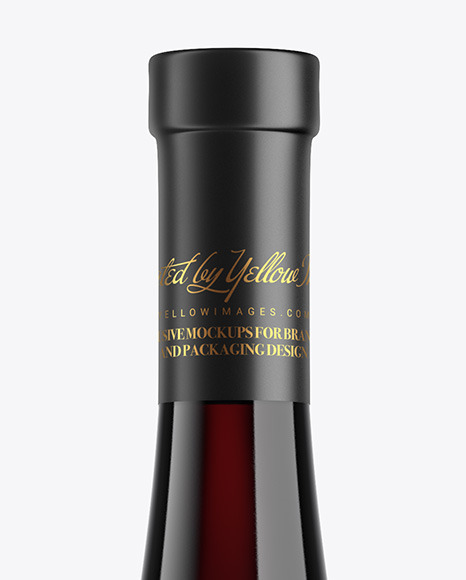 Clear Glass Red Wine Bottle Mockup