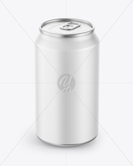 Metallic Drink Can w/ Matte Finish Mockup