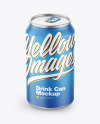 Metallic Drink Can w/ Matte Finish Mockup