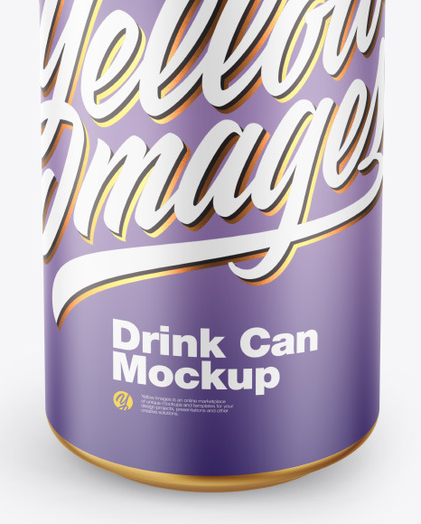 Metallic Drink Can w/ Matte Finish Mockup