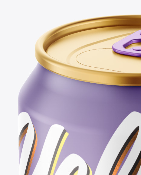 Metallic Drink Can w/ Matte Finish Mockup