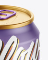 Metallic Drink Can w/ Matte Finish Mockup