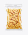 Plastic Bag With Pennoni Rigati Pasta Mockup