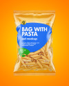 Plastic Bag With Pennoni Rigati Pasta Mockup