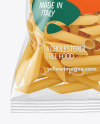 Plastic Bag With Pennoni Rigati Pasta Mockup