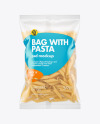 Matte Plastic Bag With Pennoni Rigati Pasta Mockup