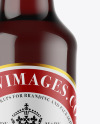 Amber Glass Bottle With Red Ale Mockup