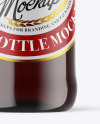 Amber Glass Bottle With Red Ale Mockup