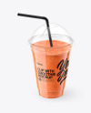 Watermelon Smoothie Cup with Straw Mockup