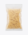 Frosted Plastic Bag With Pennoni Rigati Pasta Mockup