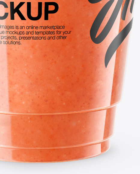 Watermelon Smoothie Cup with Straw Mockup