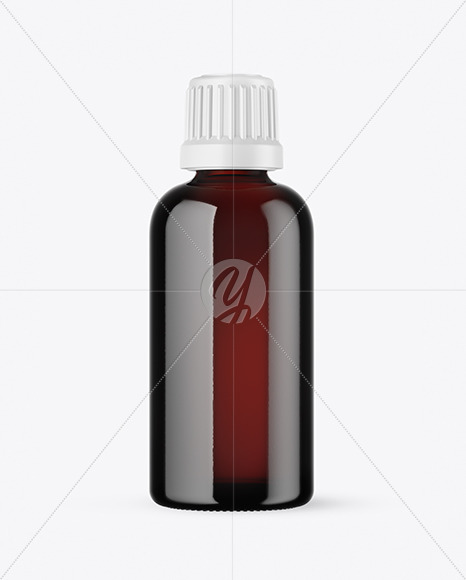 Dark Amber Glass Bottle Mockup