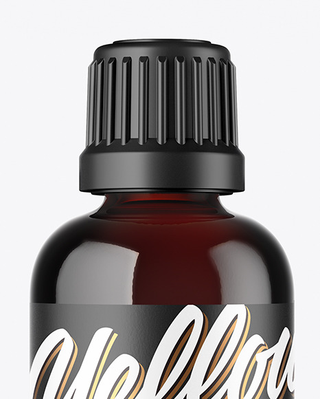 Dark Amber Glass Bottle Mockup