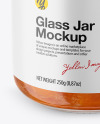 Apricot Jam Glass Jar Mockup – Front View (High Angle Shot)