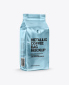 Metallic Coffee Bag with Valve Mockup - Half Side View