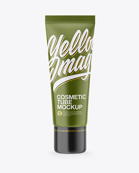 Matte Cosmetic Tube With Ball Mockup