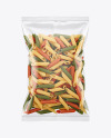 Plastic Bag With Tricolor Pennoni Rigati Pasta Mockup