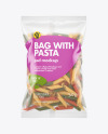 Matte Plastic Bag With Tricolor Pennoni Rigati Pasta Mockup