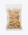Frosted Plastic Bag With Tricolor Pennoni Rigati Pasta Mockup