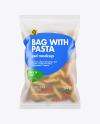 Frosted Plastic Bag With Tricolor Pennoni Rigati Pasta Mockup