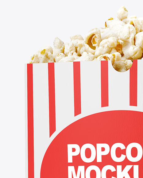 Popcorn Bag Mockup - Half Side View