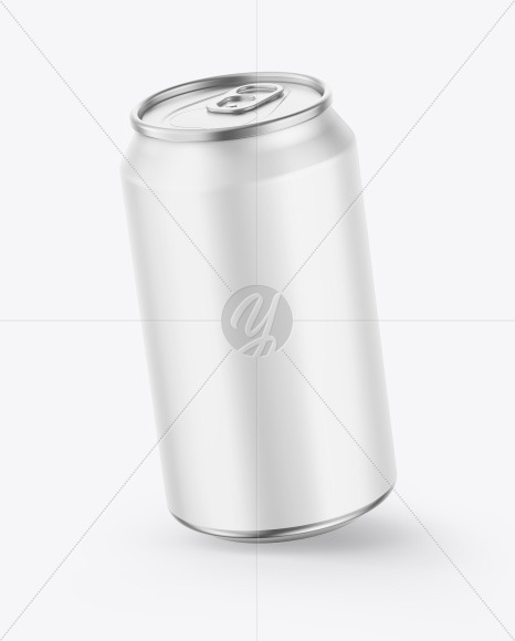 Metallic Drink Can w/ Matte Finish Mockup