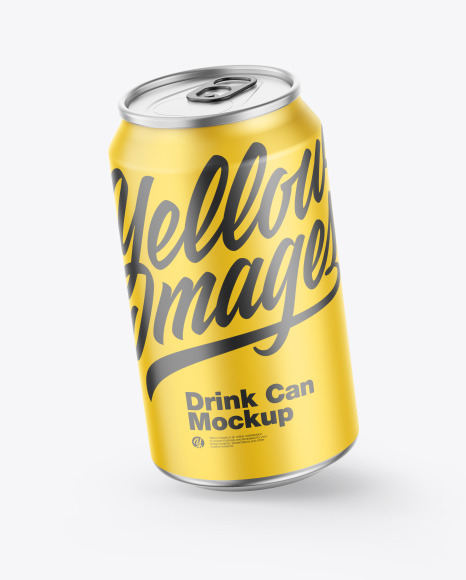 Metallic Drink Can w/ Matte Finish Mockup