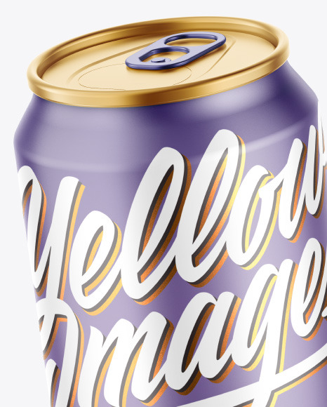 Metallic Drink Can w/ Matte Finish Mockup