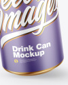 Metallic Drink Can w/ Matte Finish Mockup