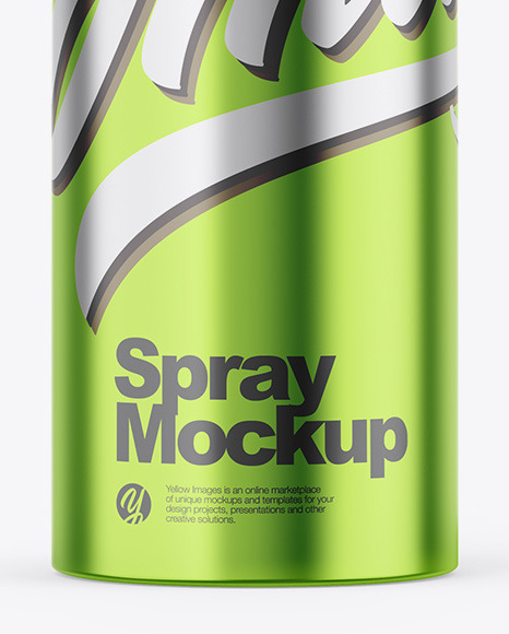 Glossy Metallic Spray Bottle Mockup