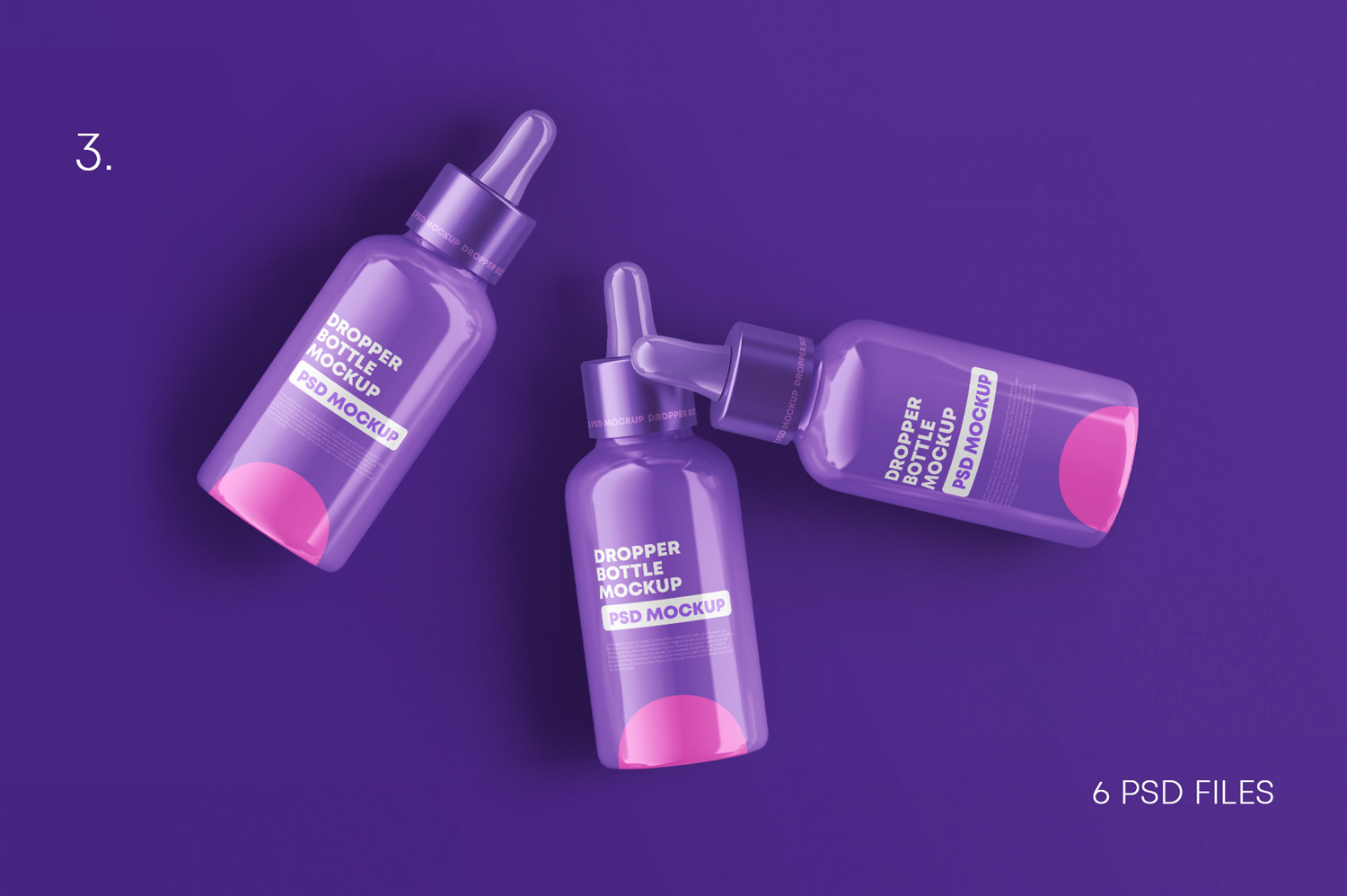 Glossy Dropper Bottle Mockup Set Glossy Dropper Bottle Mockup Set