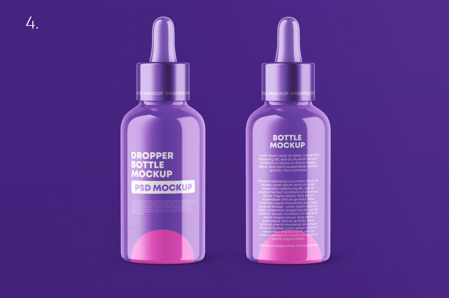 Glossy Dropper Bottle Mockup Set Glossy Dropper Bottle Mockup Set